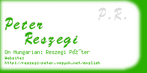 peter reszegi business card